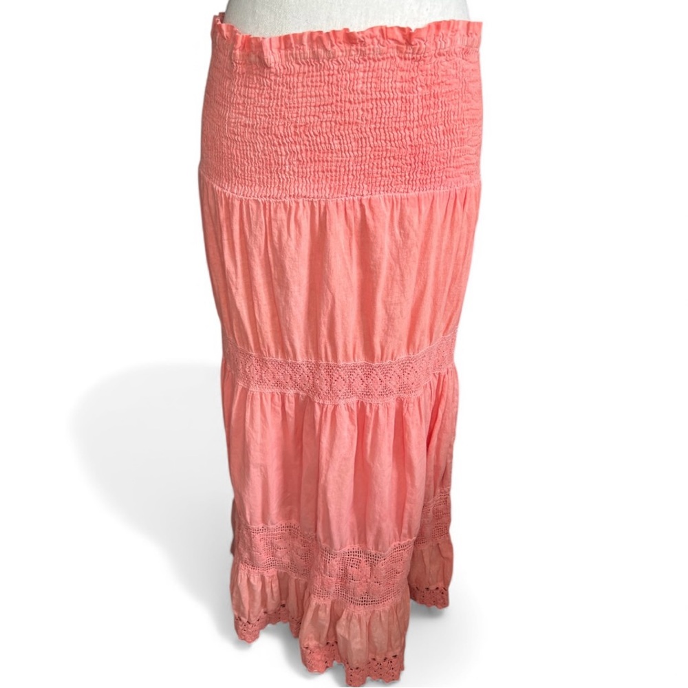 Raviya peach coral maxi skirt boho Whimsygoth Fairycore feminine western - Picture 5 of 9